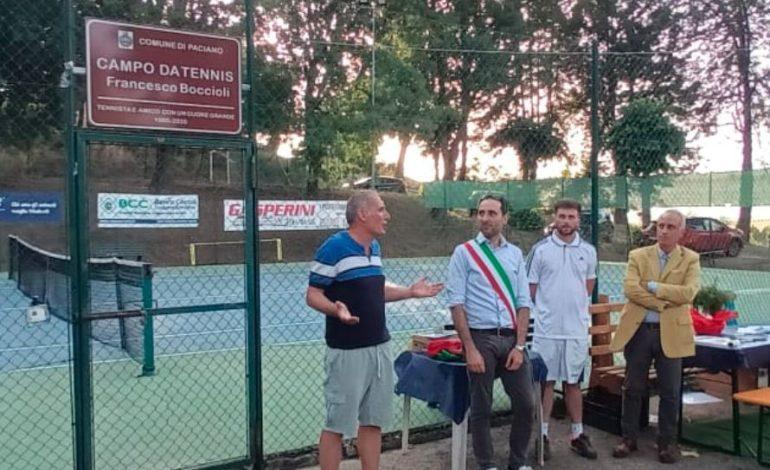 Intitolato a Francesco Boccioli il campo da tennis comunale